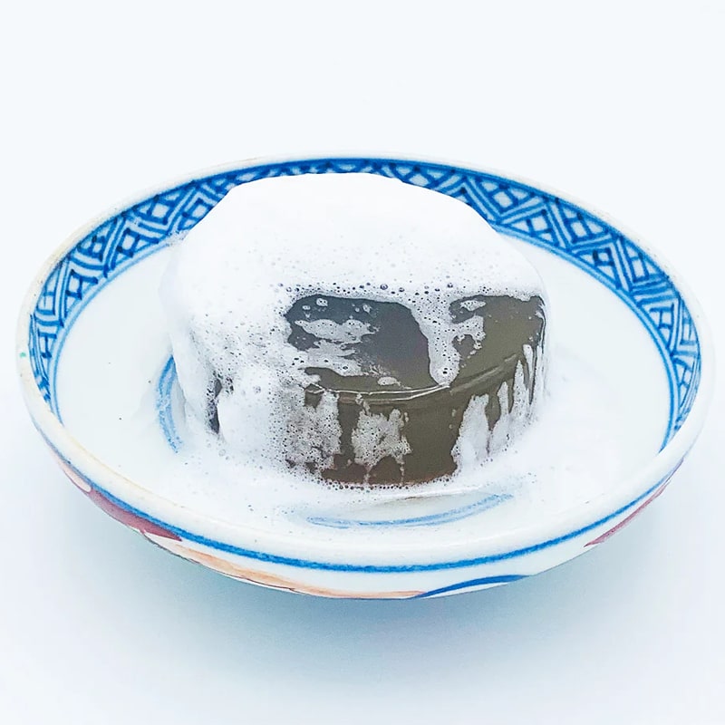 Chidoriya Green Tea &amp; Pearl Barley Soap - soap in a tray