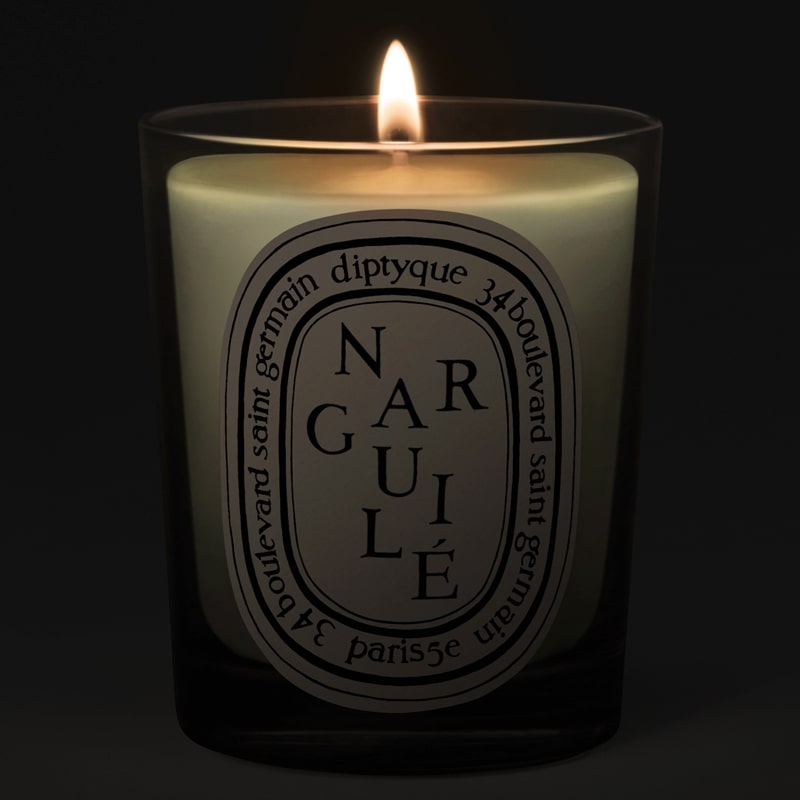 Diptyque Narguile Candle - lit candle shown