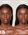 Kosas Cosmetics Revealer Concealer Super Creamy + Brightening (Tone 9.5) before/after on face 