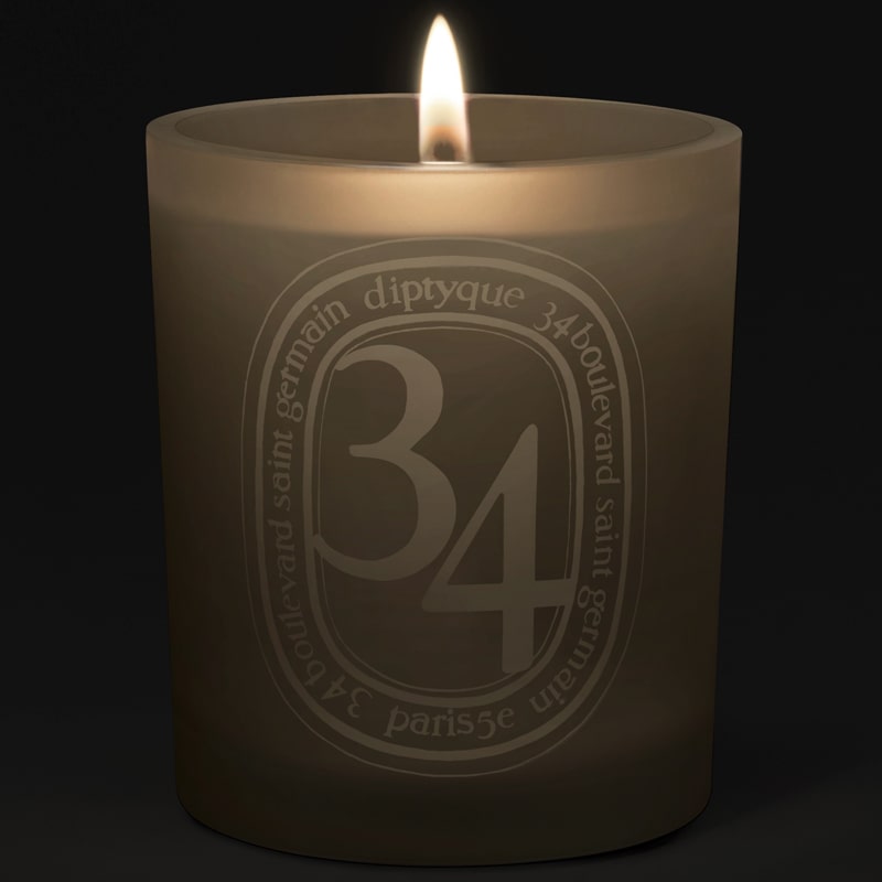 Diptyque 34 Boulevard Saint Germain Candle - Product shown with wicks lit