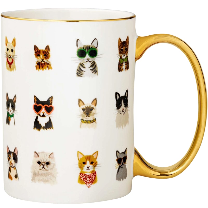 Tasse Chat bobtail Maneki Neko Mug porcelaine avec couvercle Lucky Cat