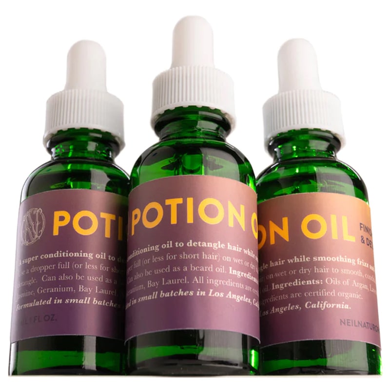 Neil Naturopathic Potion Oil Finishing Treatment - Three Potion bottles side by side