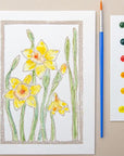 Ashes & Arbor Daffodil Watercolor Art Card Kit - Product shown laying next to each other