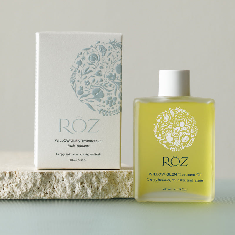Roz Willow Glen Treatment Oil - Product shown next to box
