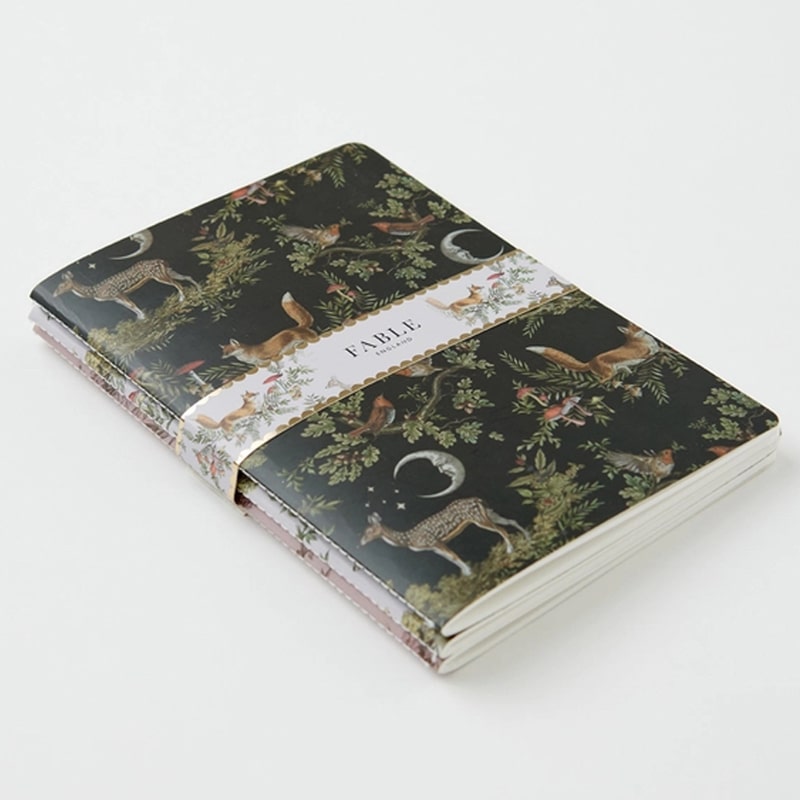 Fable England A Night's Tale Woodland Notebook Set - Side shot of set