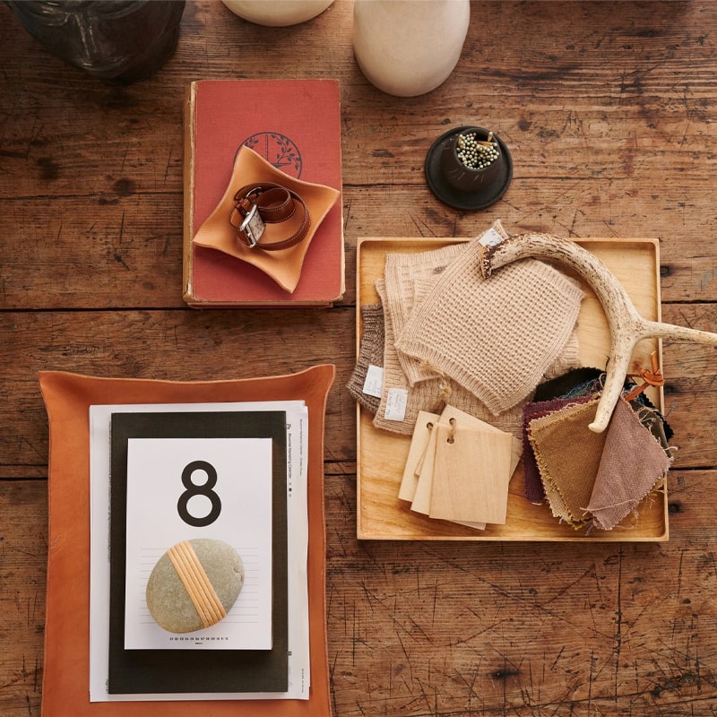 Bloomist Stoneware Match Strike with Tray - Black- Overhead shot of product on table