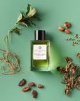 Essential Parfums Patchouli Mania by Fabrice Pellegrin (100 ml Refillable)  - Overhead shot of product on green background
