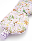 Fable England Meadow Creature Lilac Sleep Mask - close up of sleep mask pattern