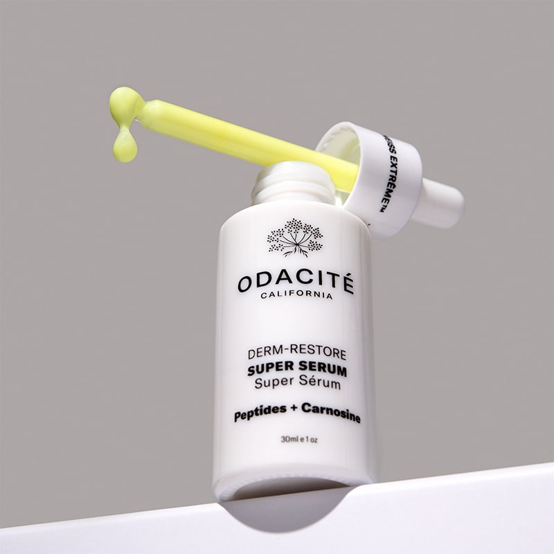 Odacite Edelweiss Extreme™ Derm-Restore Super Serum - product shown with dropper dripping serum