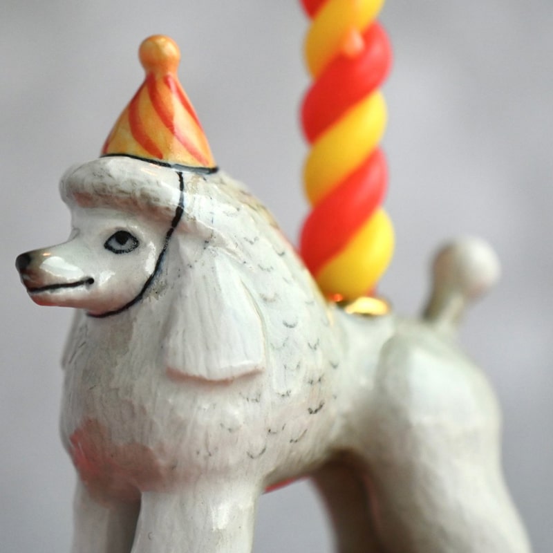 Camp Hollow Poodle Cake Topper - close up of cake topper