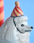 Camp Hollow Poodle Cake Topper - close up of cake topper face