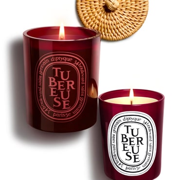 Diptyque Limited Edition Tubereuse Candles. A captivating scent to fragrance your home. The precious flower from Southern India reveals its fresh, green notes.