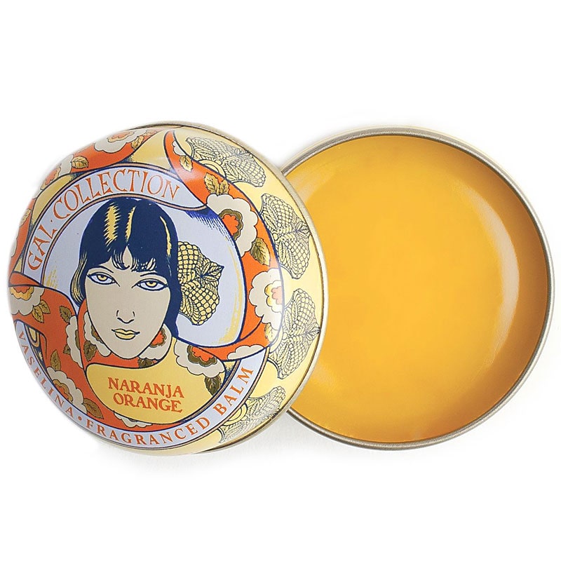 Perfumeria Gal Lip Balm Tin - Orange (15 ml) open tin
