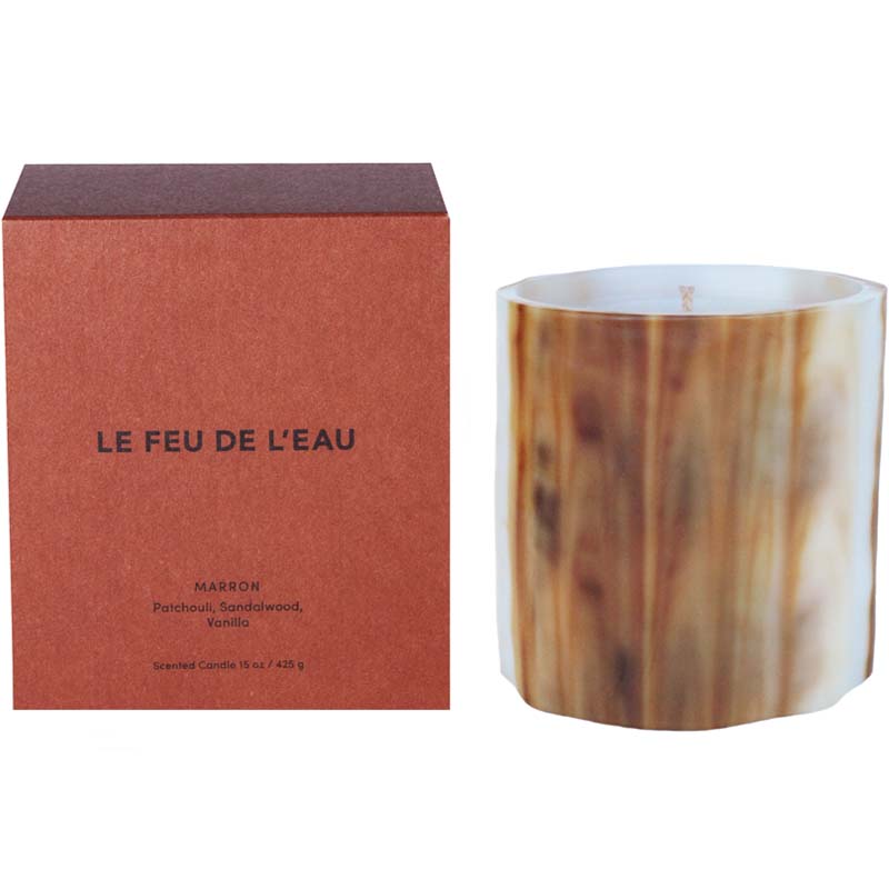 LE FEU DE L&#39;EAU Marron Candle (15 oz) with box