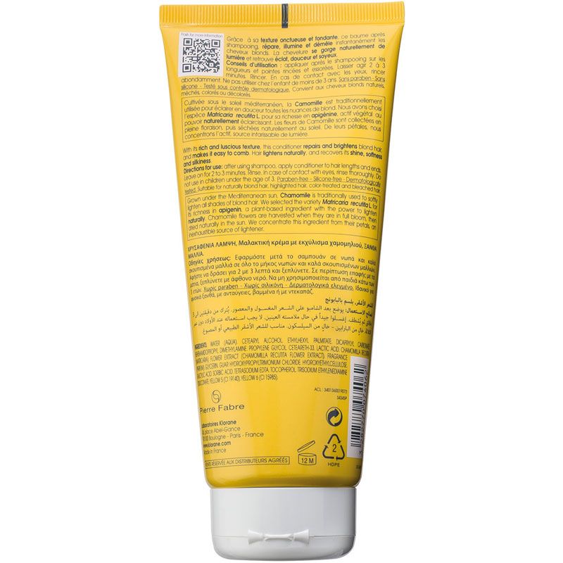 Klorane Conditioner with Chamomile tube back