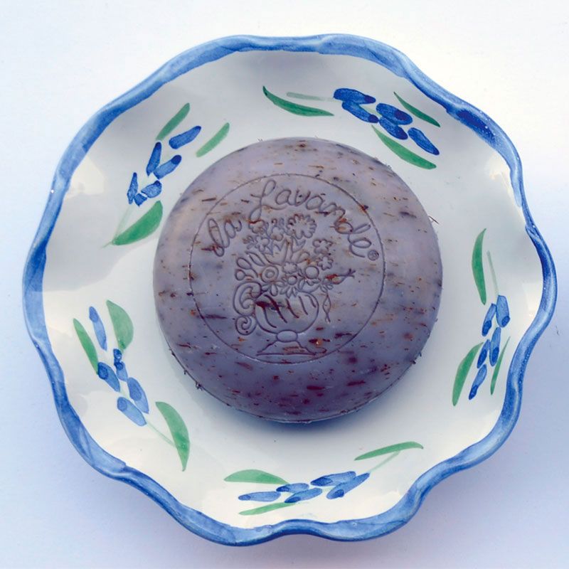 La Lavande Round Bouquet Soap - Lavender Flower on a dish that is sold separately