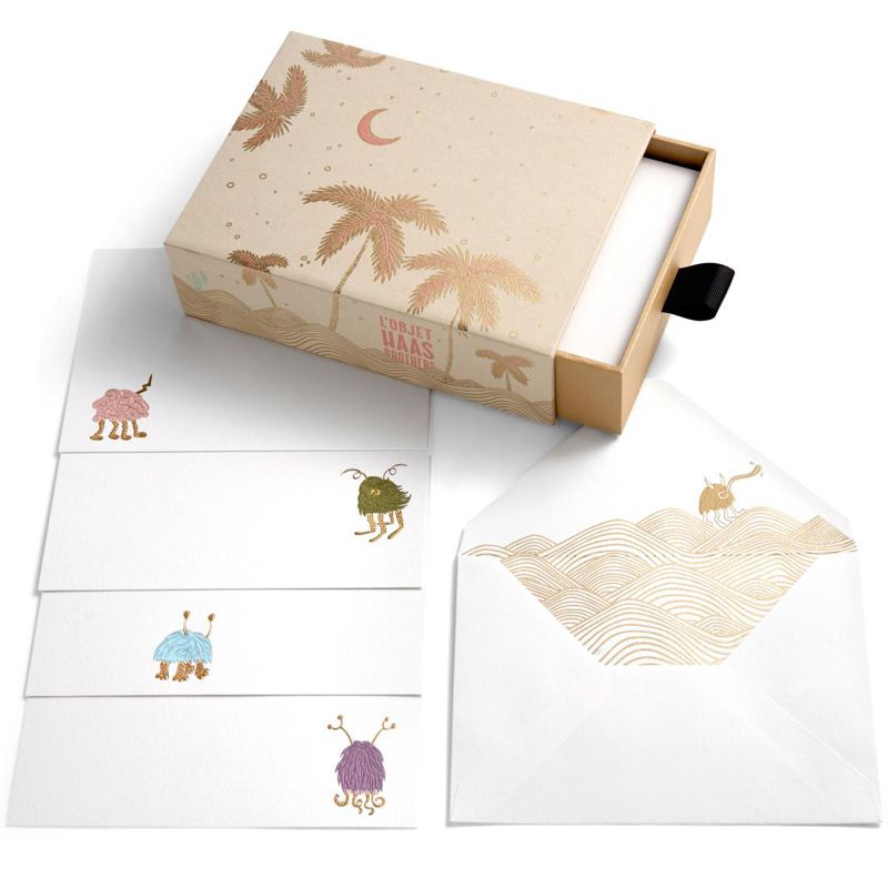 L&#39;Objet Haas Stationery Box - showing box and different critter designs