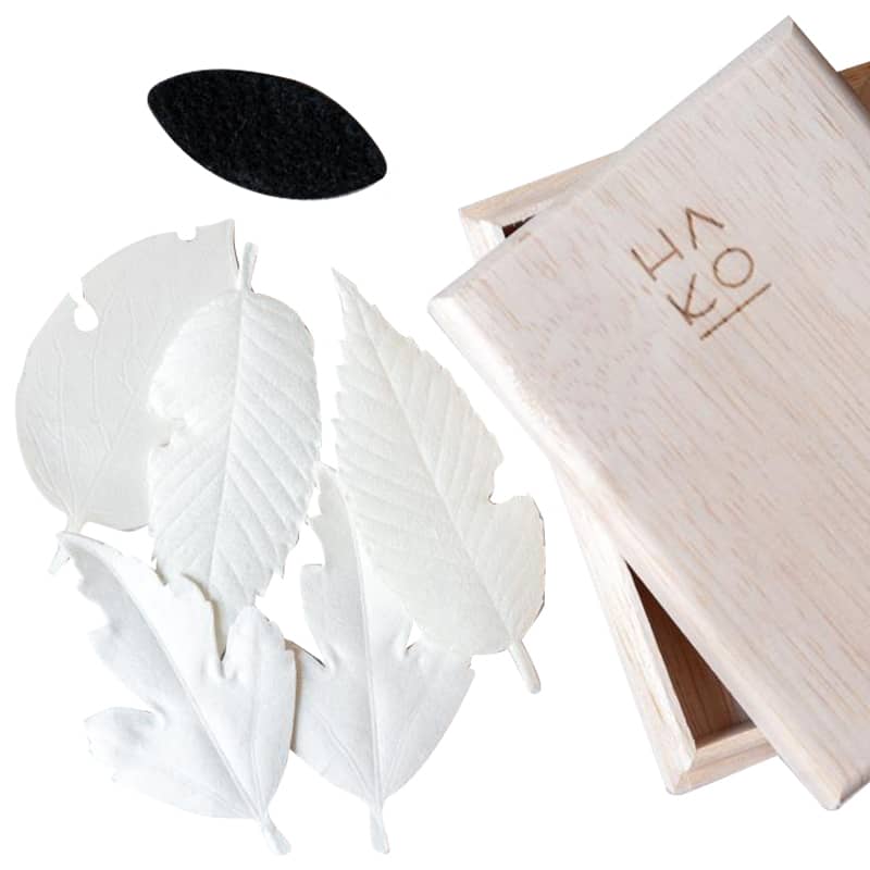 Morihata HA KO Paper Incense Wooden Box Set of 5 with Mat (6 pcs)