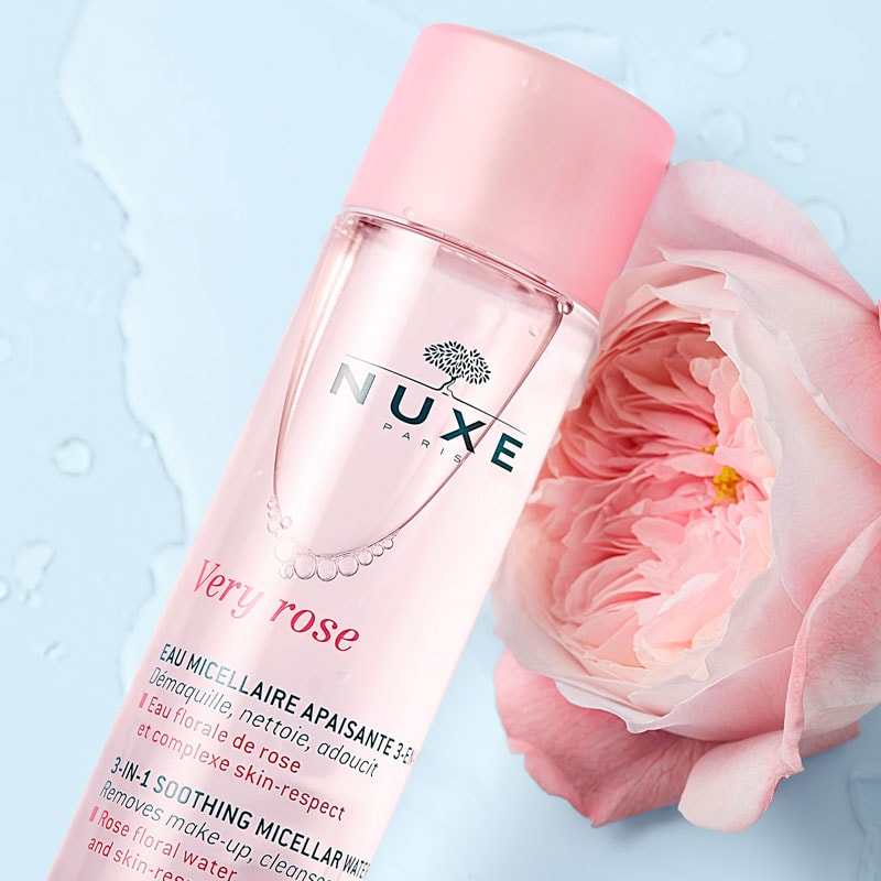 Nuxe Very Rose 3-in-1 Soothing Micellar Water real bottle with rose