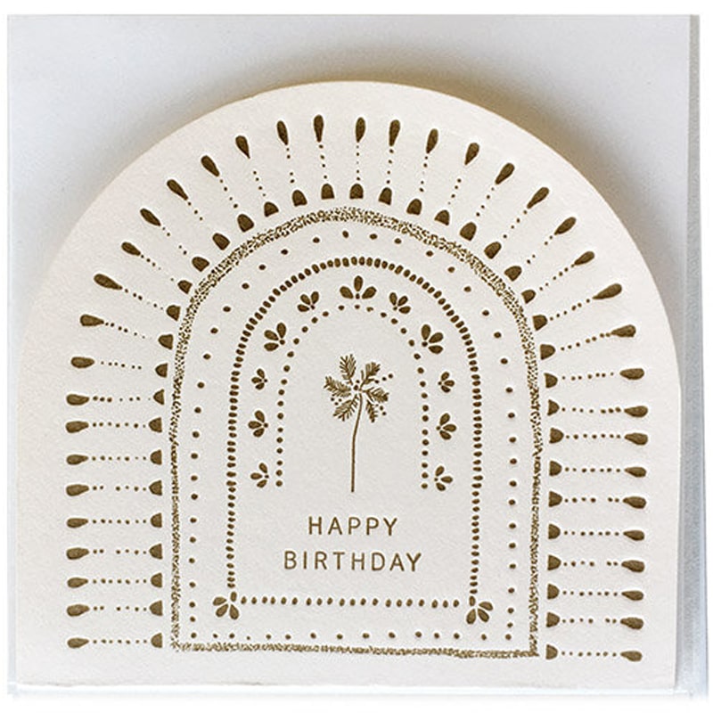 The Little Press Happy Birthday - Palm tree - Blush Greeting Card with envelope