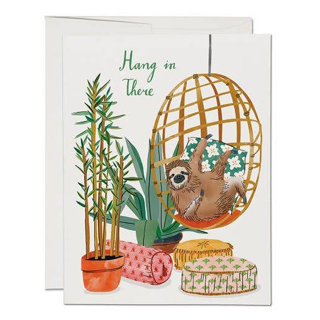 Red Cap Cards Chair Sloth Card (1 pc with envelope)