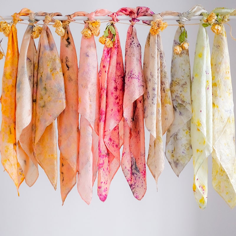 Soil to Studio Plant Dyed Mulberry Silk Bandana (Assorted) - sold separately