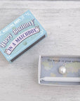 Marvling Bros Ltd Happy Birthday Pearl In A Matchbox showing open matchbox with contents