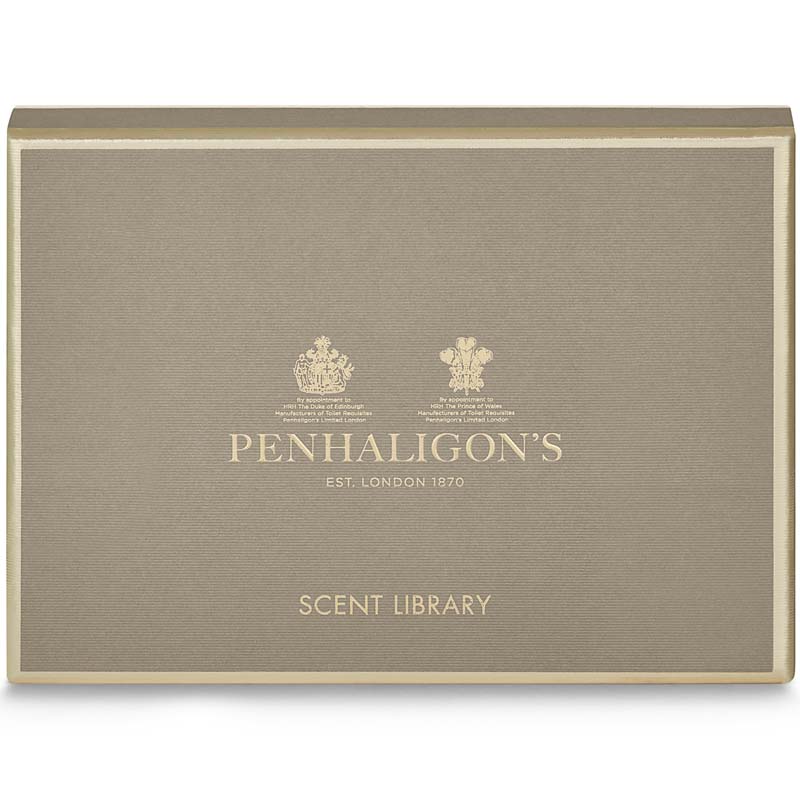 Penhaligon&#39;s Scent Library displaying the front of the packaging box