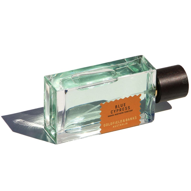 Goldfield & Banks Blue Cypress Perfume on its side