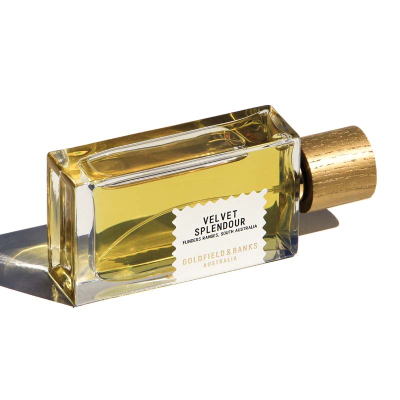 Goldfield &amp; Banks Velvet Splendour Perfume showing with shadow on its side