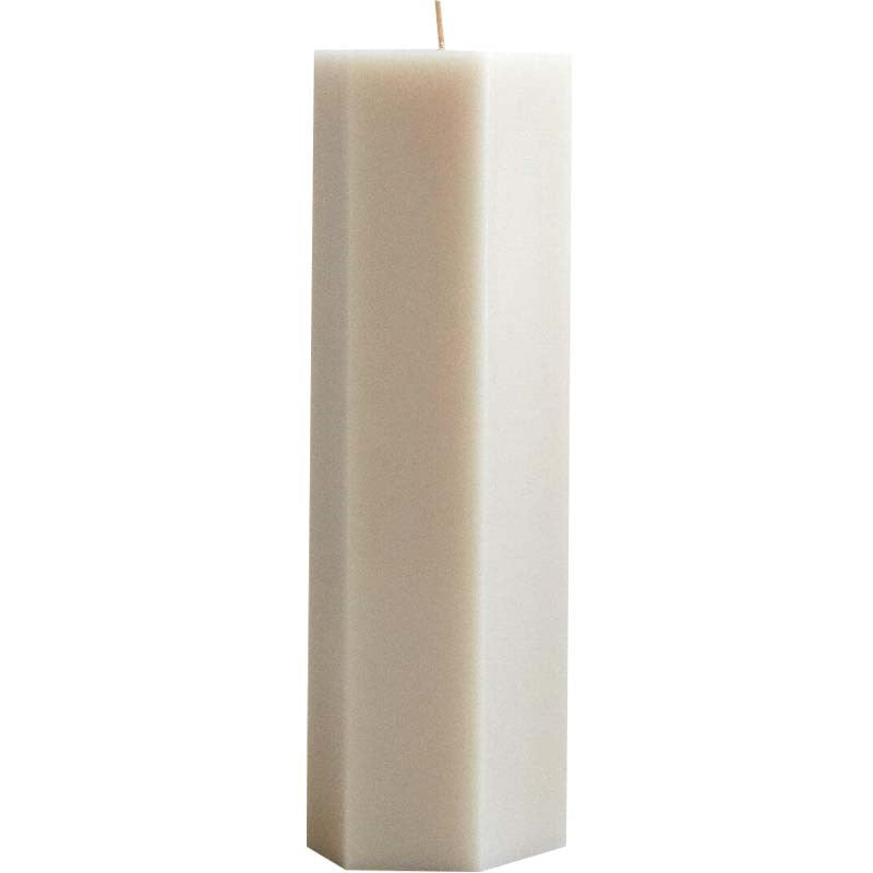 The Floral Society Fancy Hexagon Pillar Candle – Parchment 