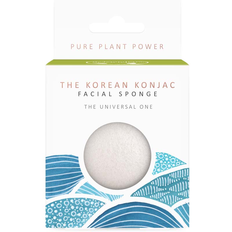Konjac Sponge Company 100 % Pure The Universal One Facial Sponge with ocean like art on package