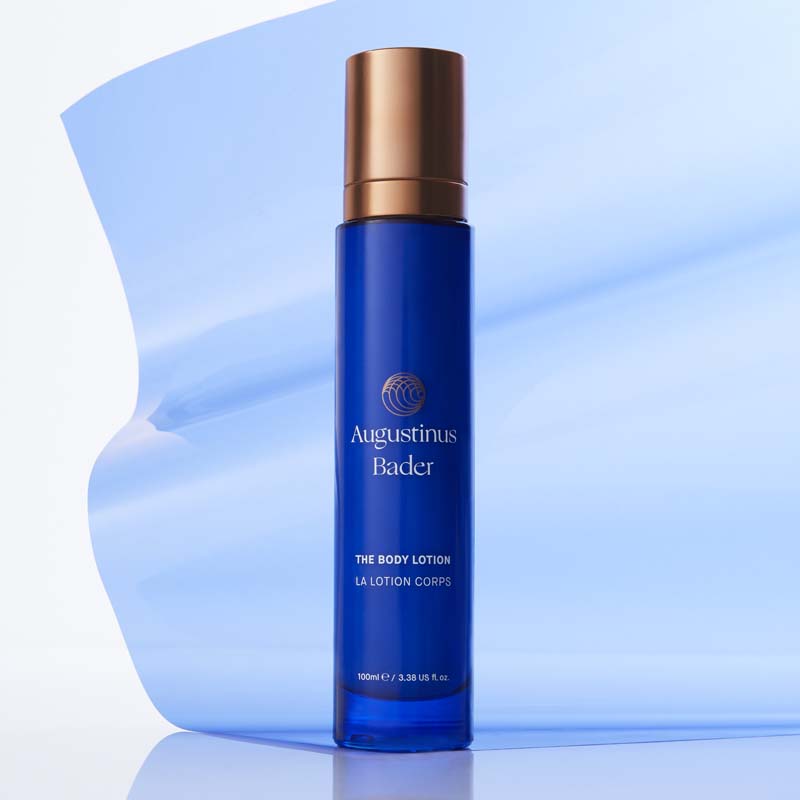 Augustinus Bader The Body Lotion showing with blue