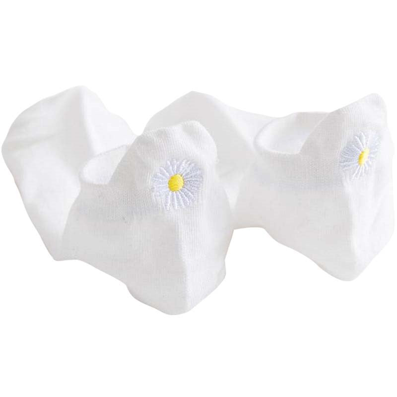 Tites Chaussettes Languette Fleur Blanc - Daisy (1 pair)