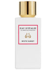 Eau d'Italie Mystic Sunset Eua de Parfum Spray showing white bottle with gold lid