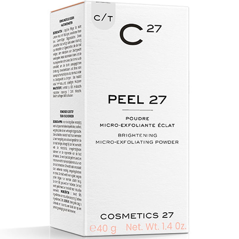 Cosmetics 27 Peel 27 Brightening Micro-Exfoliating Powder showing packaging