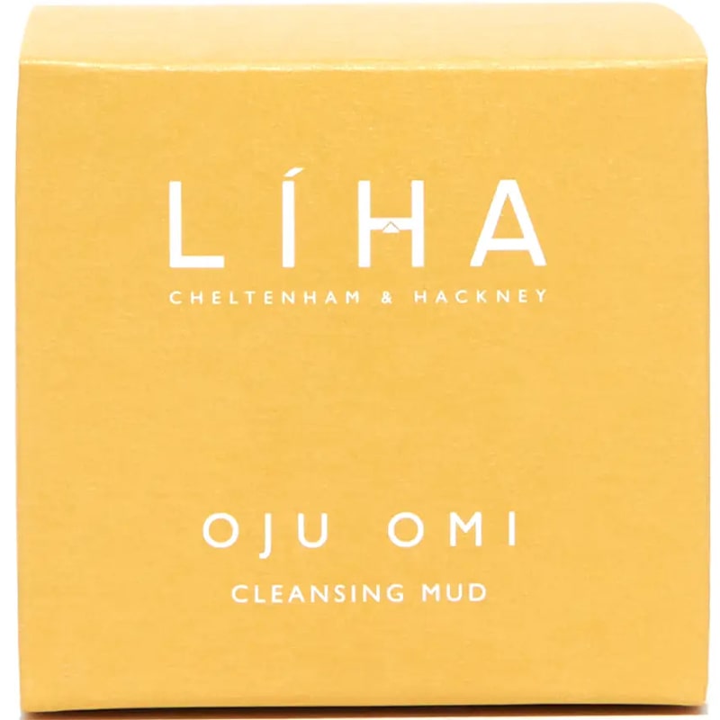 Liha Beauty Oju Omi Cleansing Mud showing yellow packaging