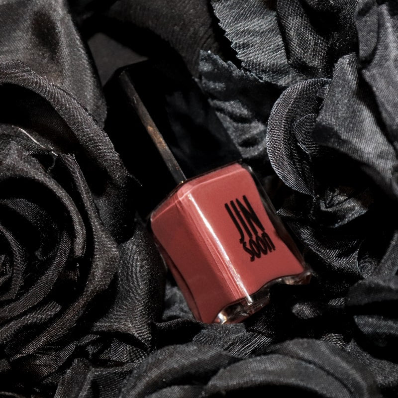JINsoon Nail Lacquer – Fire Clay - Product shown on blanket