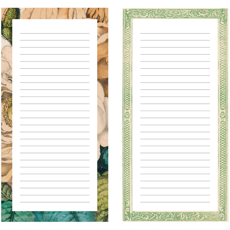 John Derian Paper Goods Everything Roses Notepad - Page designs shown