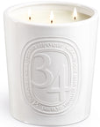 Diptyque 34 Boulevard Saint Germain Giant Candle - Product shown with wicks lit