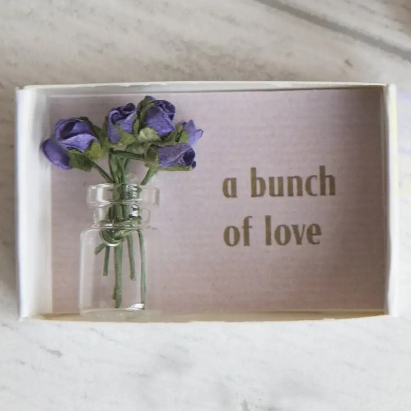 Marvling Bros Ltd Get Well Bunch Of Roses In A Vase In A Matchbox - Closeup of product with lid off