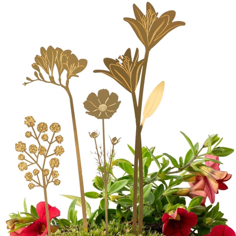 Another Studio Floral Decoration - Brass Blooms Bouquet- Product shown with flowers
