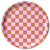 Round Checker Serving Tray - Orange/Pink