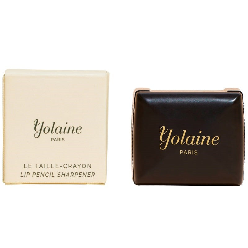 Yolaine The Lip Pencil Sharpener - Packaging and pencil sharpener side by side