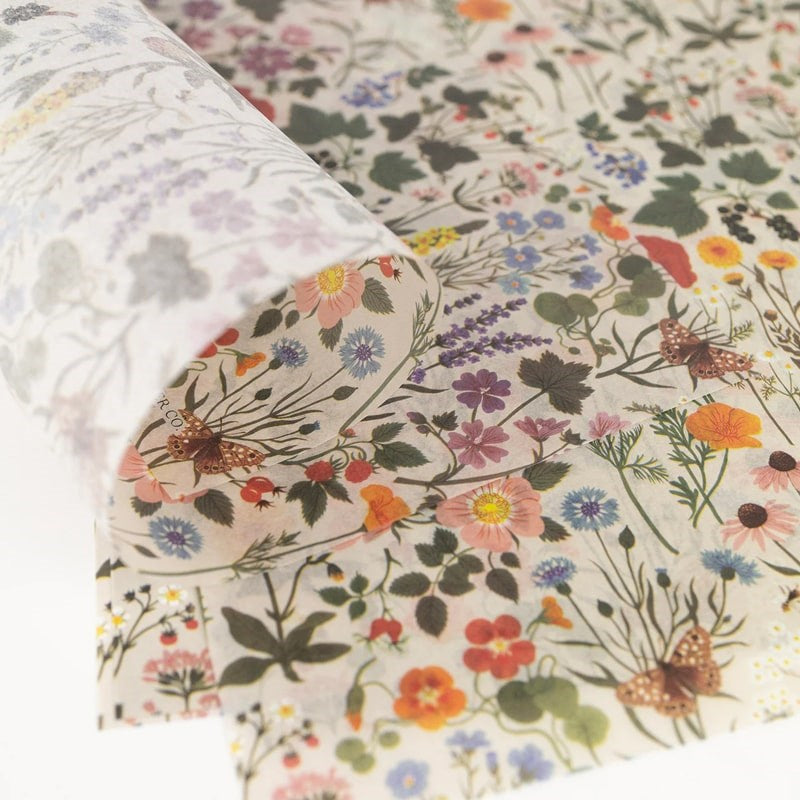 Botanica Paper Co. Botanist Mini Tissue Paper - Closeup of product pattern