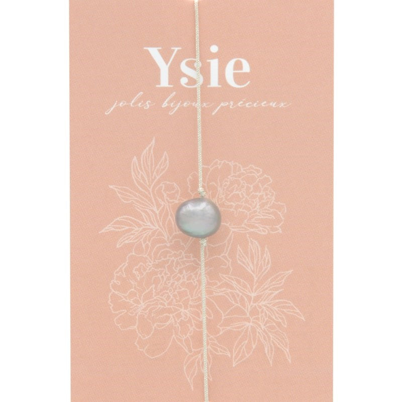 YSIE Merci Perle Sliding Cord Bracelet - Gray Pearl