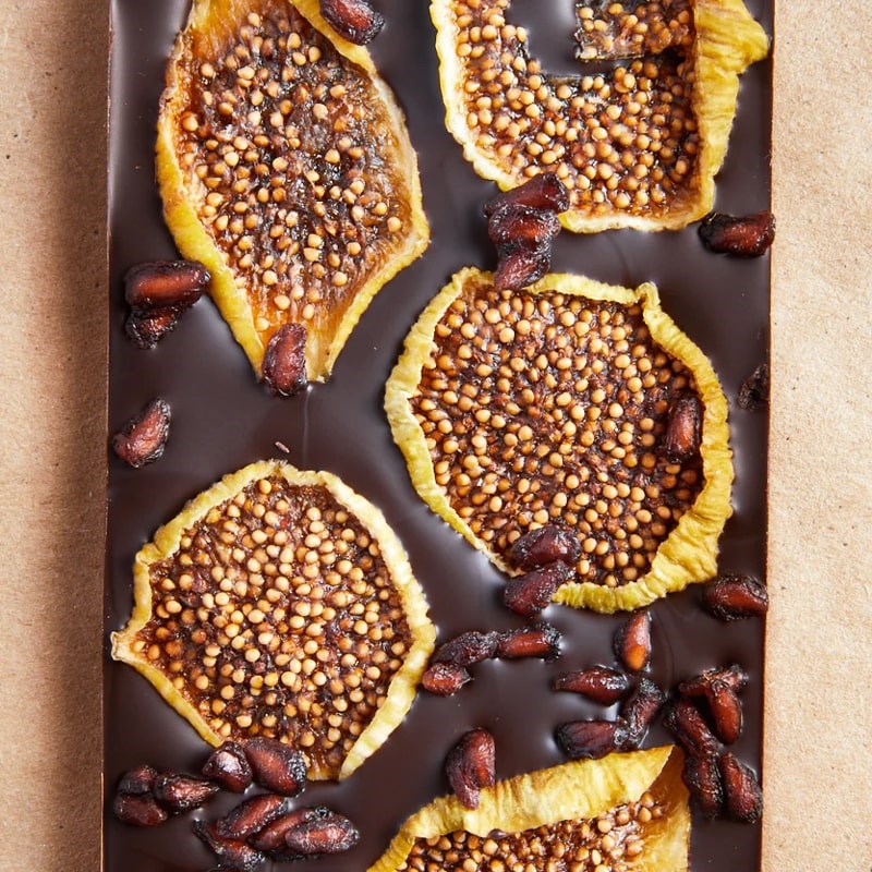 Wildwood Chocolate Limited Edition Fig with Pomegranate - Closeup of product