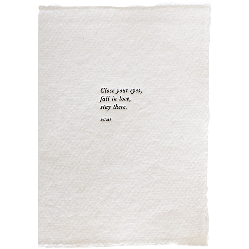 The Little Press "Close Your Eyes, Fall in Love, Stay There" Greeting Card - Product shown on white background