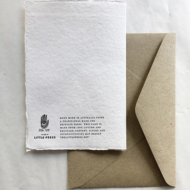 The Little Press You are Made of Magic Greeting Card - Back of product shown next to envelope