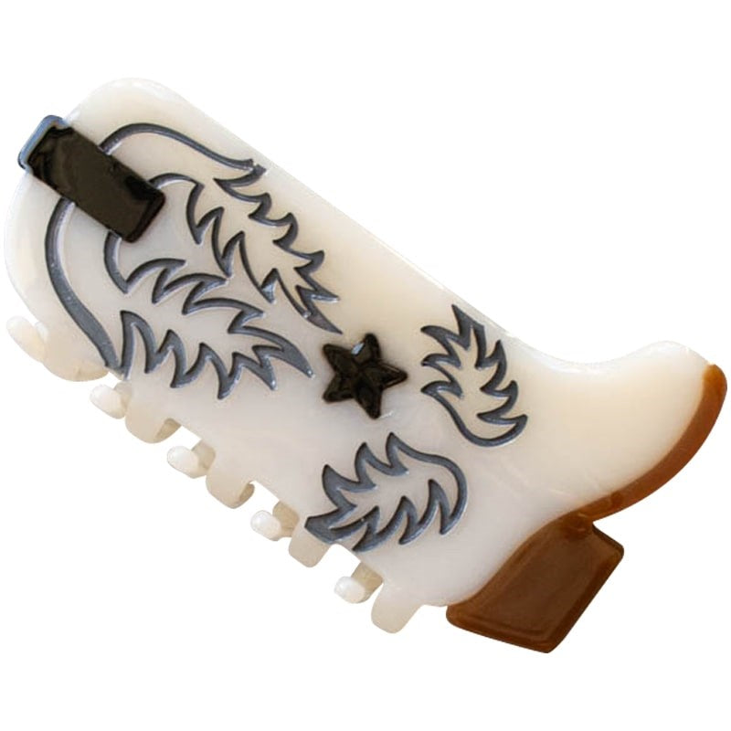 Tiepology Eco Western Boots Hair Claw Clip - Almond Milk